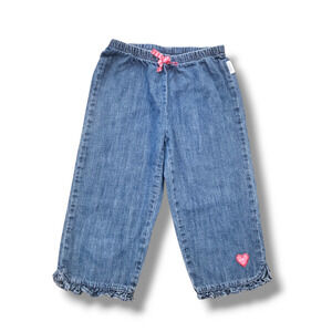 Naartjie Girls 8/9 Ruffle Cuff Denim Jean Capri Elastic Waist